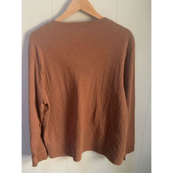 Madewell mens double down Henley tee Burnt Orange XL - Picture 2 of 3